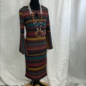 Shelby & Palmer Multi Color Striped  Knit Dress